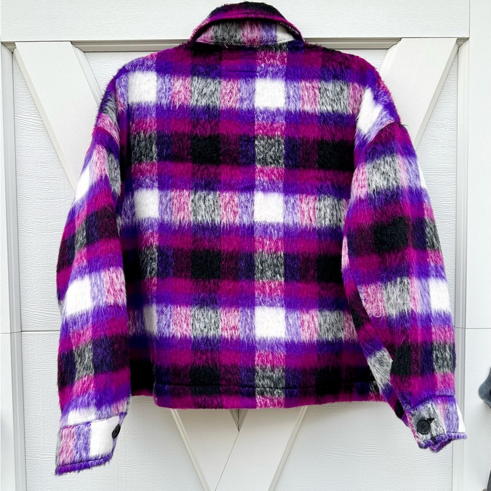 Blank NYC Purple Cropped Plaid Jacket - Picture 2 of 2